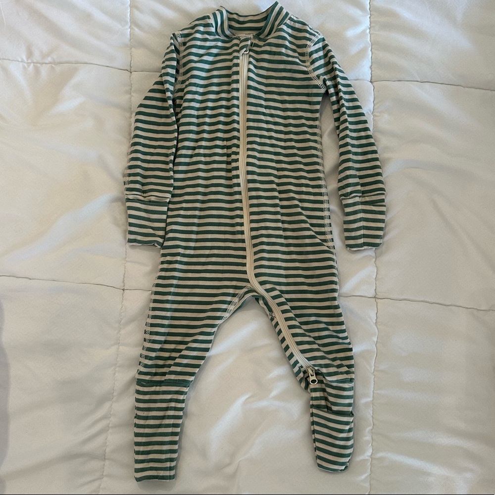 Hanna Andersson Green Stripped Onesie